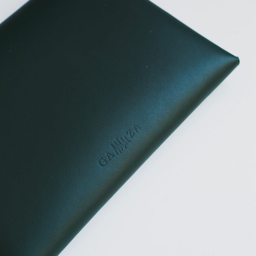 cartera de cuero verde