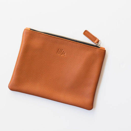 Cartera de cuero camel