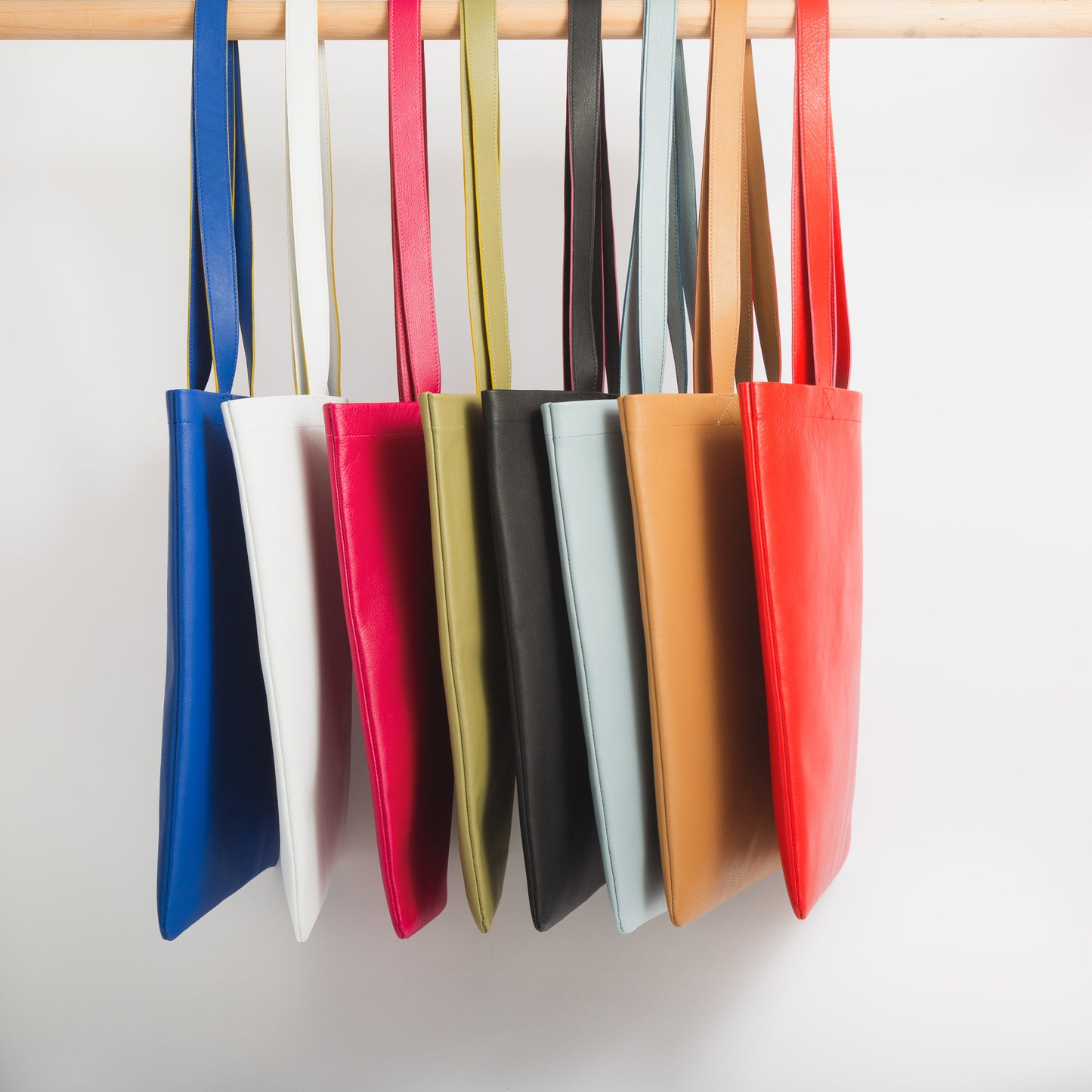 Tote market de cuero azul claro