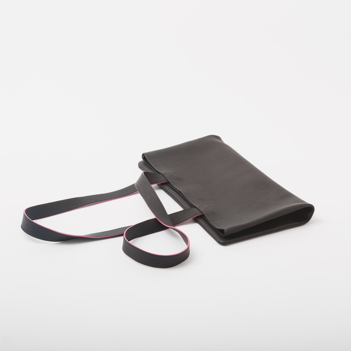 Tote market de cuero negro