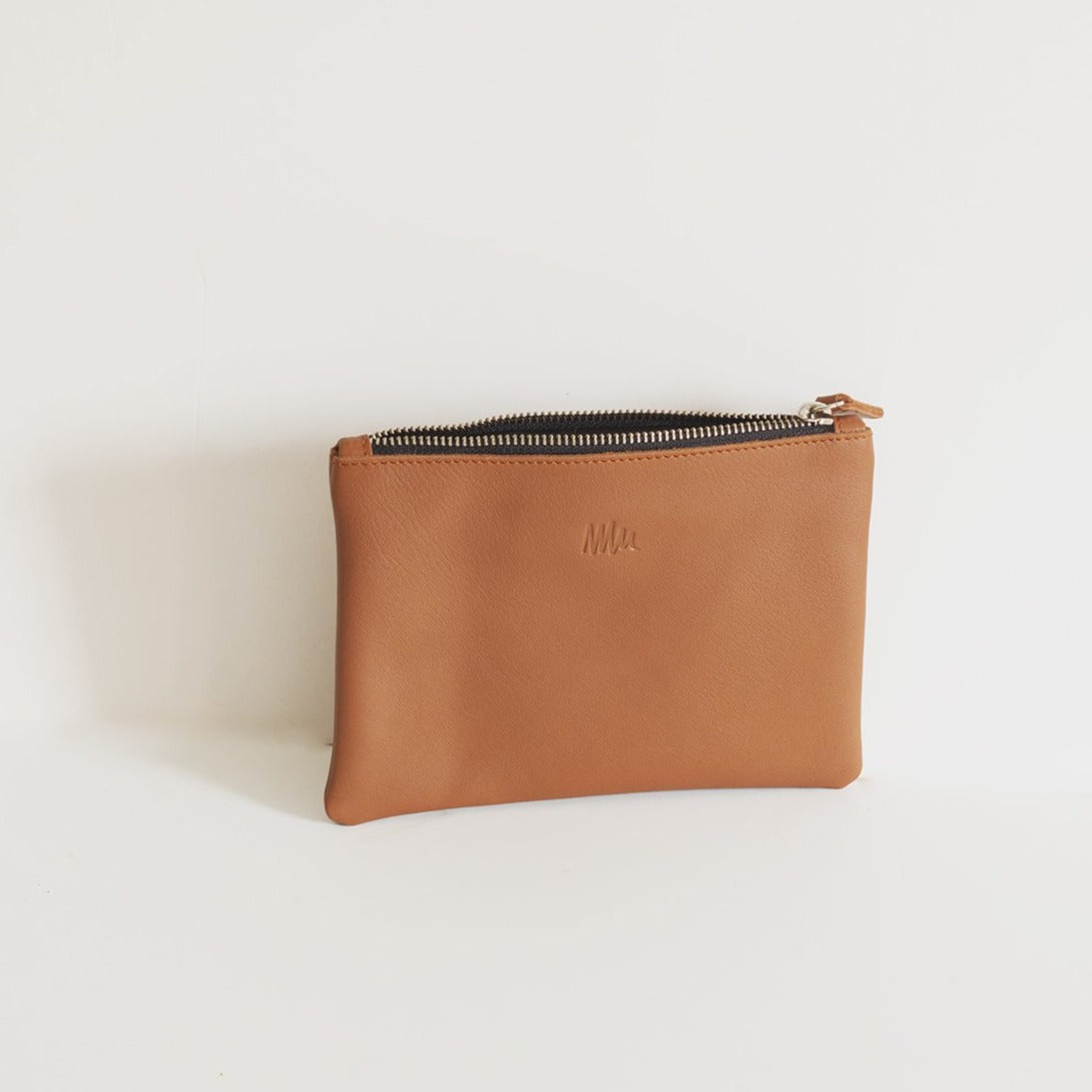 Cartera de cuero camel
