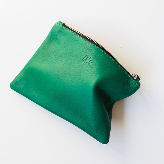 Cartera de cuero verde