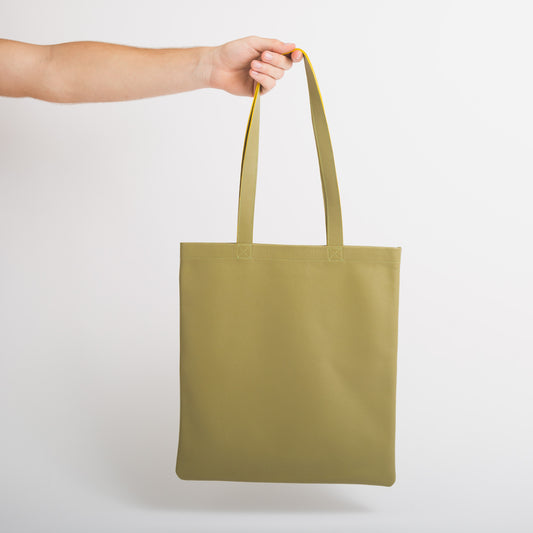 Tote market de cuero verde oliva